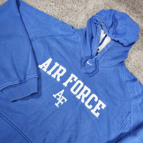 Nike Hoodie Mens XXL Center Swoosh Air Force Blue NCAA Sweatshirt Vintage - Picture 1 of 16
